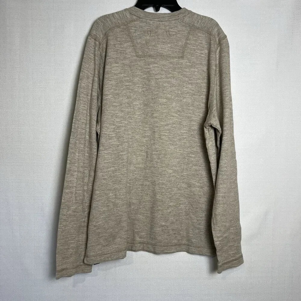 North Face Shirt Men’s Large Beige Long Sleeve Chest Button Casual Pullover Top